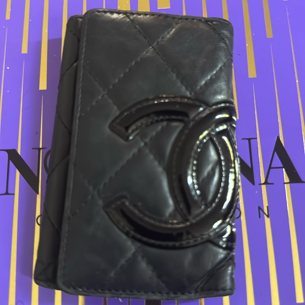 Authentic Chanel lambskin CC key holder